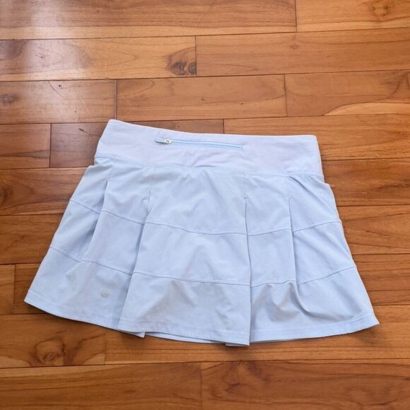 Women Lululemon Pace Rival Mid-Rise Skirt *Long Yoga Tennis in Pastel Blue 6 - Picture 4 of 6